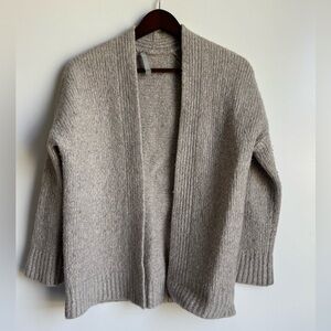 Vince Open Front Cardigan Gray Natural Women Medium Wool Cashmere Tight Knit